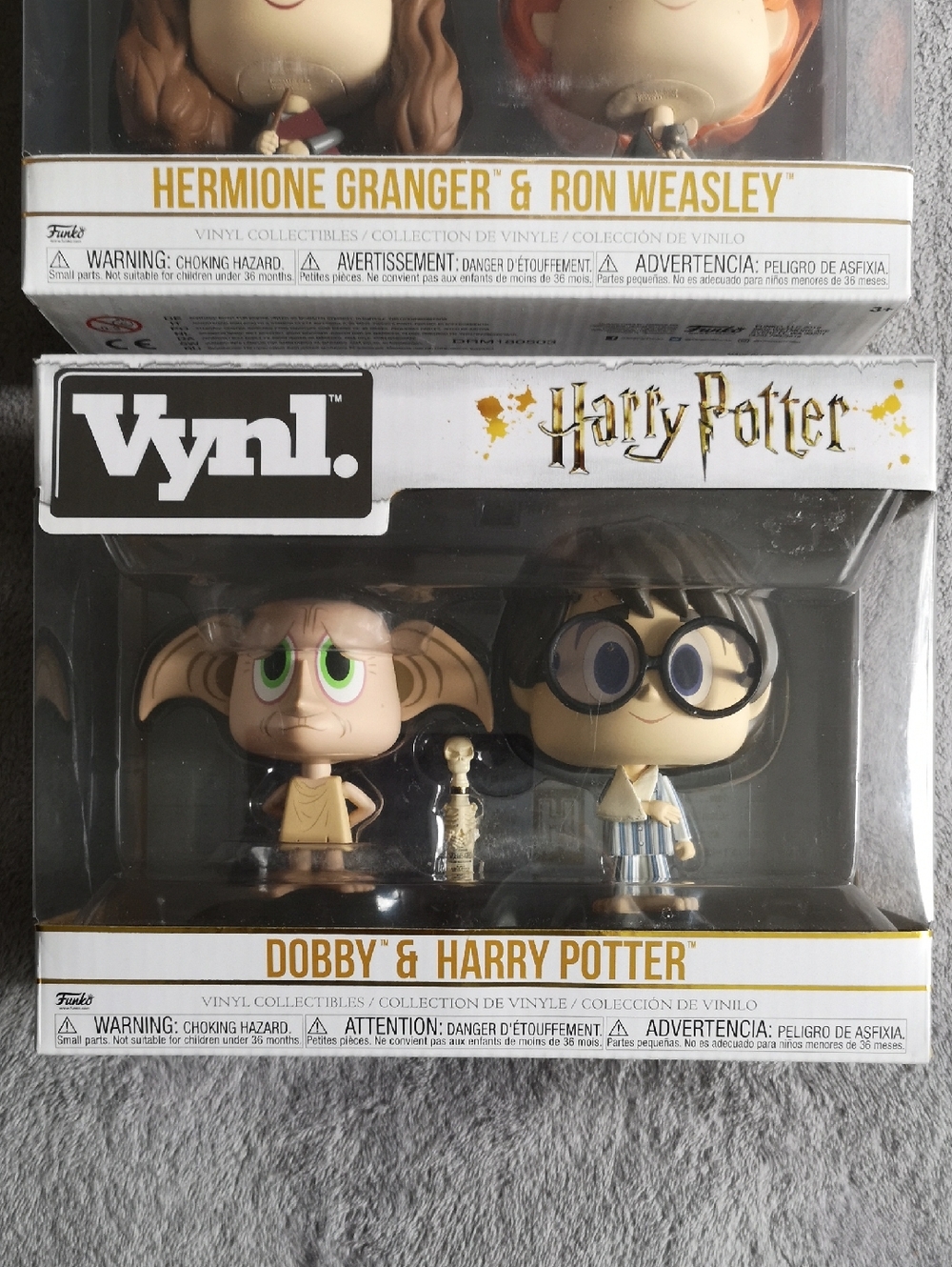 New In Box Set Of Two Harry Potter Vynl Funko Figures Dobby Hermione Ron Harry - Picture 2 of 4